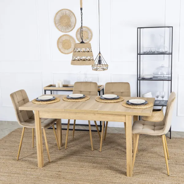 JAKS Rozkladací stôl Skubi 120-160 cm dub Riviera