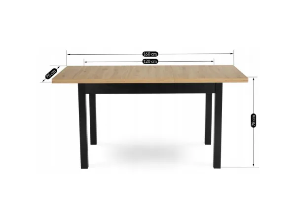 JAKS Rozkladací stôl Skubi 120-160 cm dub Riviera