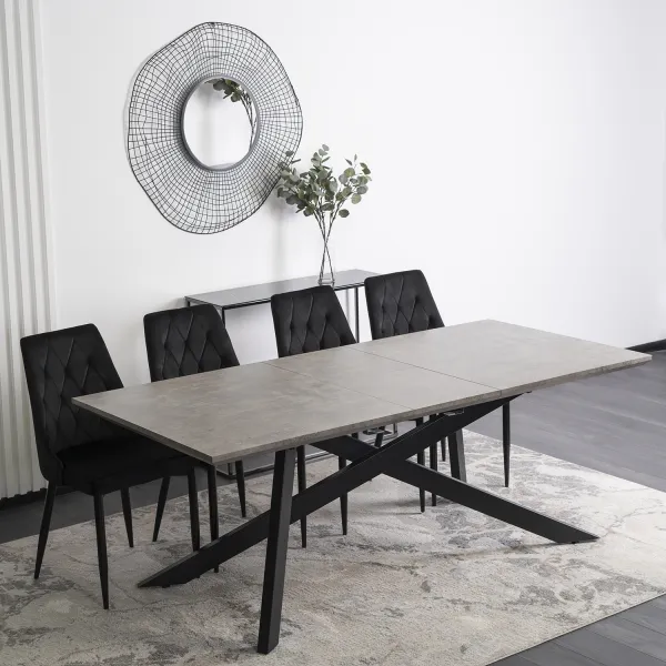 JAKS Rozkladací stôl Hamilton 160-200 cm sivý betón