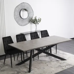 JAKS Rozkladací stôl Hamilton 160-200 cm sivý betón
