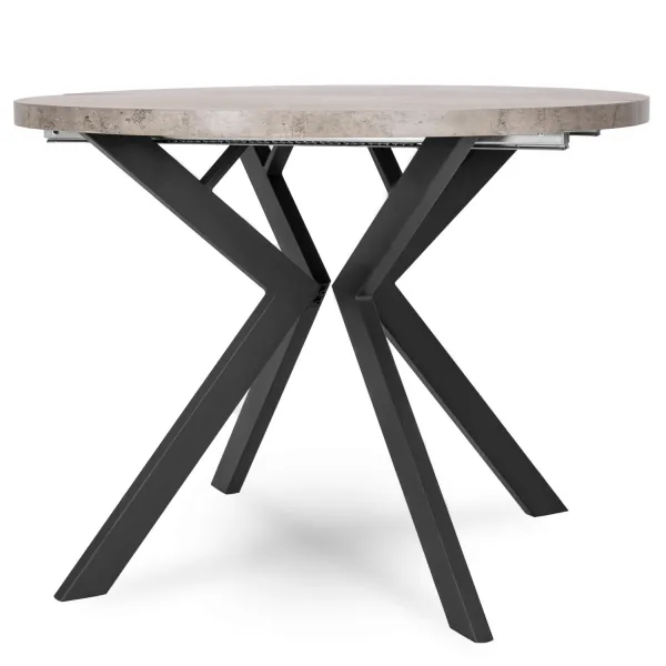 JAKS Okrúhly rozkladací stôl 100 - 250cm Lukas vzor betón 2/2