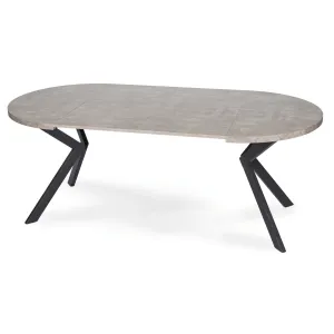 JAKS Okrúhly rozkladací stôl 100 - 250cm Lukas vzor betón 2/2