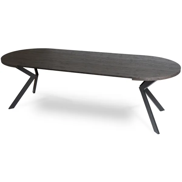 JAKS Okrúhly rozkladací stôl 100 - 250 cm Lukas čierny 2/2