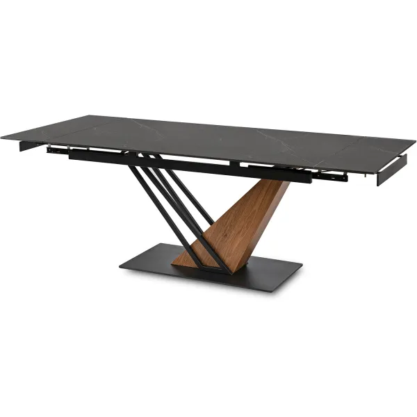 JAKS Rozkladací stôl Rex 160 - 220 cm orech čierny mramor