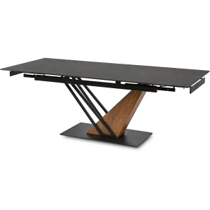 JAKS Rozkladací stôl Rex 160 - 220 cm orech čierny mramor