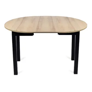 JAKS Okrúhly rozkladací stôl Harry 102 až 142 cm dub Riviera čierne nohy