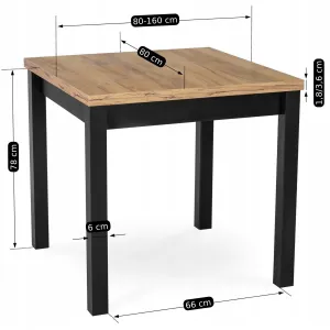 JAKS Rozkladací stôl 80 - 160cm Max dub craft  2/2