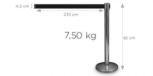 JAKS ZAHRADZOVACÍ STĹPIK SO SAMONAVÍJACIM PÁSOM 235CM - STRIEBORNÝ