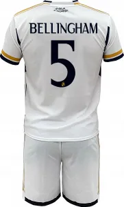 JAKS Detský futbalový dres s podkolienkami Bellingham Real Madrid biely Rozmery: 152