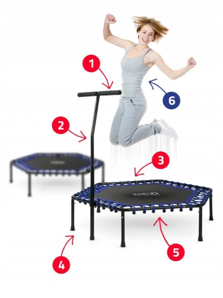 JAKS FITNESS TRAMPOLÍNA S ÚCHYTOM - TMAVO MODRÁ NS-102