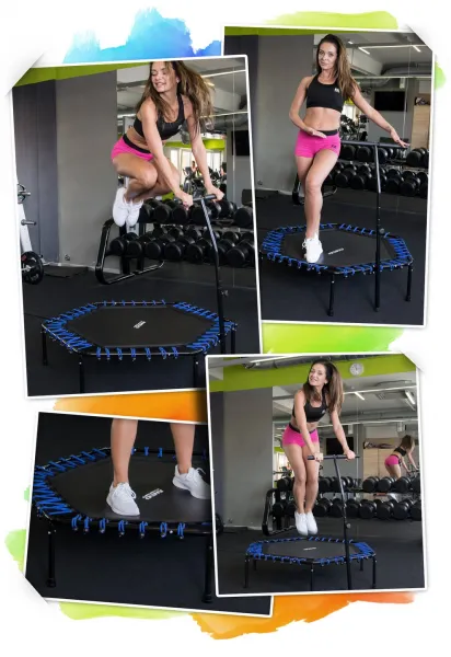 JAKS Fitness trampolína s úchytom červená NS104