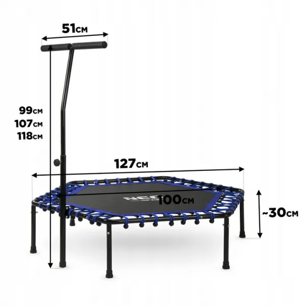 JAKS FITNESS TRAMPOLÍNA S ÚCHYTOM - TMAVO MODRÁ NS-102