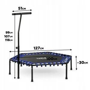 JAKS FITNESS TRAMPOLÍNA S ÚCHYTOM - TMAVO MODRÁ NS-102