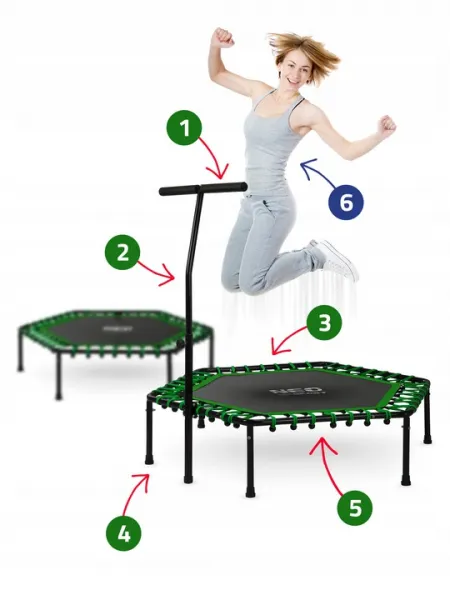 JAKS FITNESS TRAMPOLÍNA S ÚCHYTOM - ZELENÁ NS-103