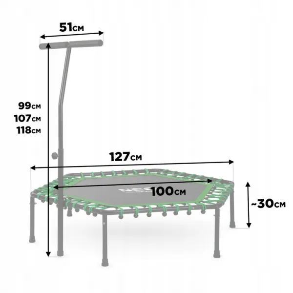JAKS FITNESS TRAMPOLÍNA S ÚCHYTOM - ZELENÁ NS-103