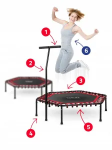 JAKS Fitness trampolína s úchytom červená NS104