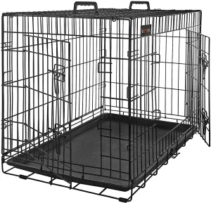 SONGMICS Prepravná klietka pre zvieratá Liwia L 91 cm čierna