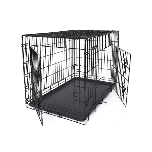 SONGMICS Prepravná klietka pre zvieratá Liwia L 91 cm čierna