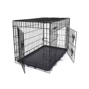 SONGMICS Prepravná klietka pre zvieratá Liwia L 91 cm čierna