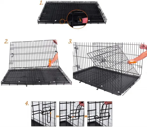 SONGMICS Prepravná klietka pre zvieratá Liwia L 91 cm čierna