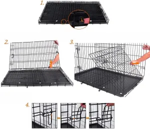 SONGMICS Prepravná klietka pre zvieratá Liwia L 91 cm čierna