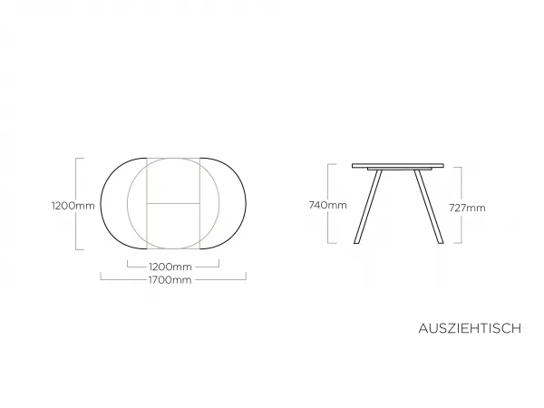HPL rozťahovací stôl antracit 120-170 cm