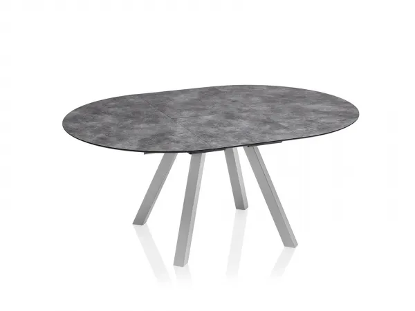 HPL rozťahovací stôl strieborný/antracit 120-170 cm