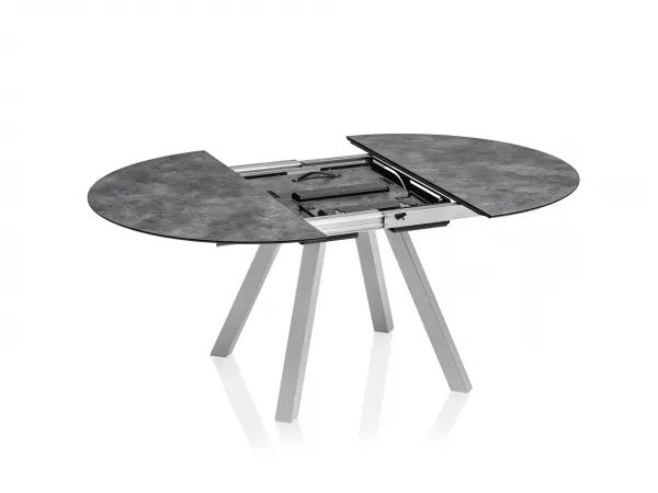 HPL rozťahovací stôl strieborný/antracit 120-170 cm