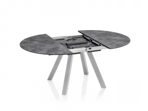 HPL rozťahovací stôl strieborný/antracit 120-170 cm