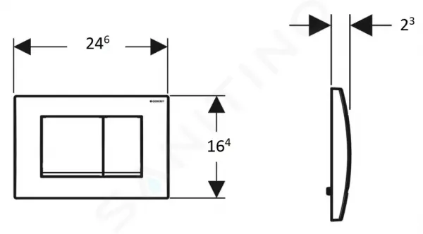 GEBERIT - Delta30 Ovládanie splachovania, lesklý chróm 115.137.21.1