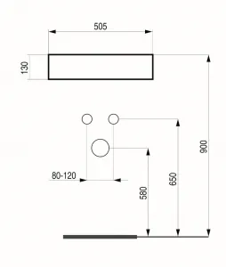 HOPA - Umývadlo na dosku GRINZ - Rozmer A - 50,5 cm, Rozmer B - 40 cm, Rozmer C - 13,5 cm OLKLT2231