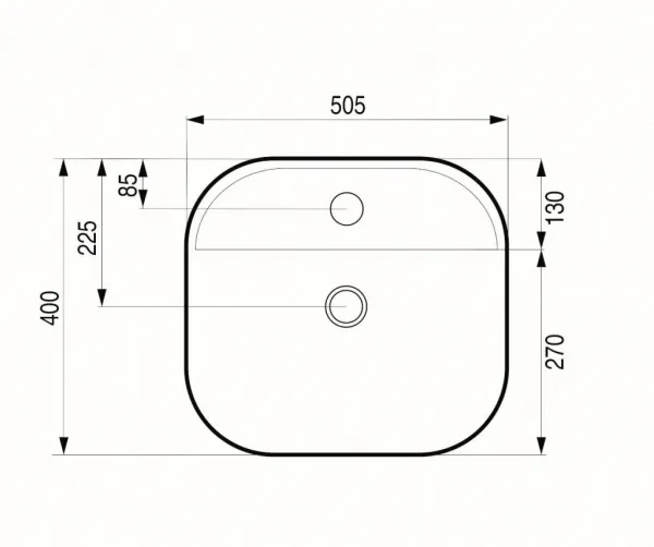 HOPA - Umývadlo na dosku GRINZ - Rozmer A - 50,5 cm, Rozmer B - 40 cm, Rozmer C - 13,5 cm OLKLT2231
