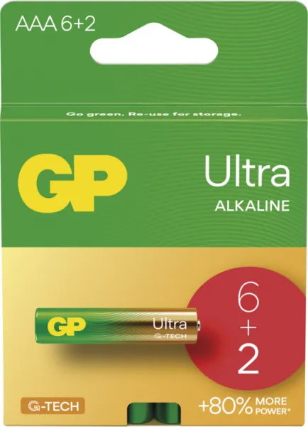 GP BATERIE GP Alkalická baterie ULTRA AAA (LR03)- 8ks