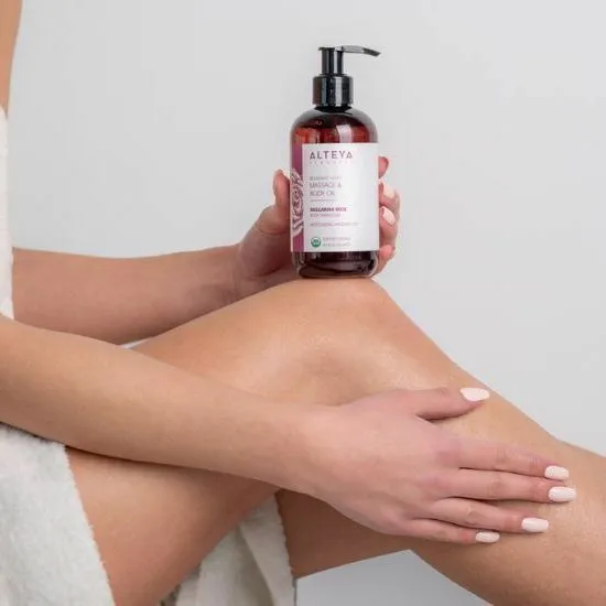 Masážny telový olej omladzujúci z ruže Alteya Organics 250 ml