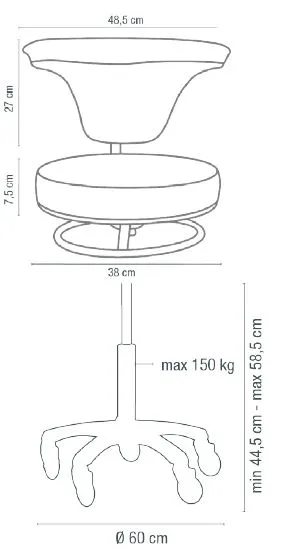 Stolička Sibel - Swivel Back - kozmetická - biela 0172000