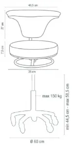 Stolička Sibel - Swivel Back - kozmetická - biela 0172000