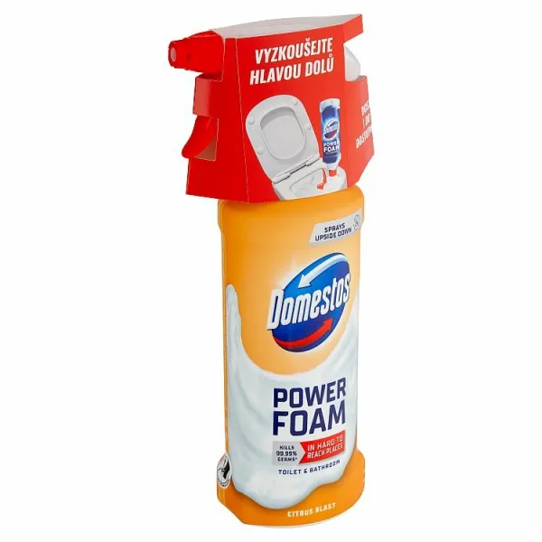Domestos Power Foam Citrus Blast čistiaca pena na toaletu a kúpelňu 435 ml
