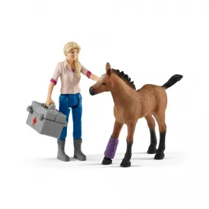 SCHLEICH - Návšteva lekára u kobyly a žriebätka