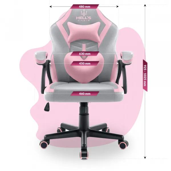 Hell´s chair Stolička Hell's Chair HC-1001 KIDS GREY-PINK