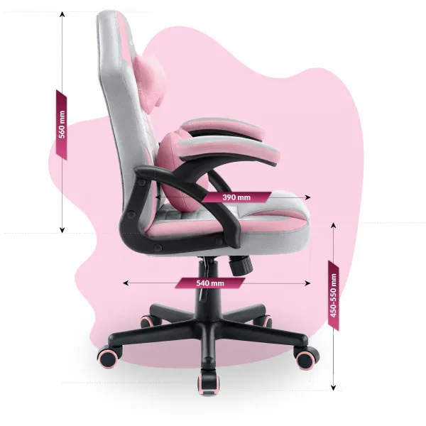 Hell´s chair Stolička Hell's Chair HC-1001 KIDS GREY-PINK