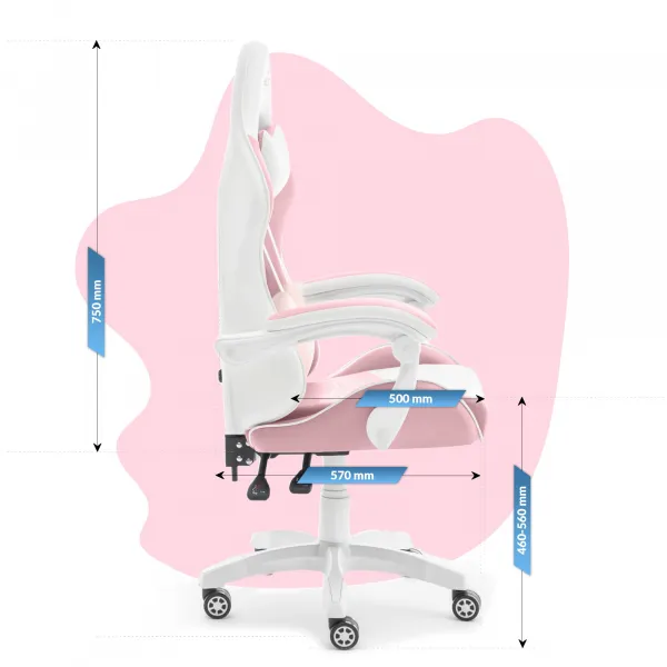 Hell´s chair Stolička Hell's Chair KIDS Rainbow PINK-WHITE