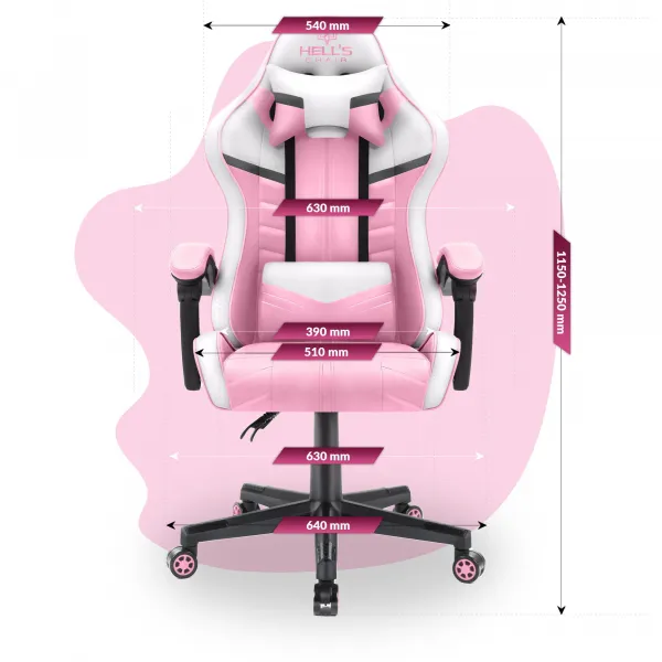 Hell´s chair Stolička Hell's Chair HC-1004 KIDS PINK-WHITE GREY