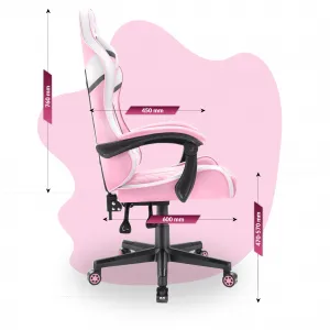Hell´s chair Stolička Hell's Chair HC-1004 KIDS PINK-WHITE GREY