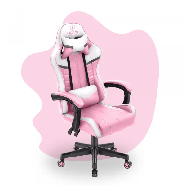 Hell´s chair Stolička Hell's Chair HC-1004 KIDS PINK-WHITE GREY