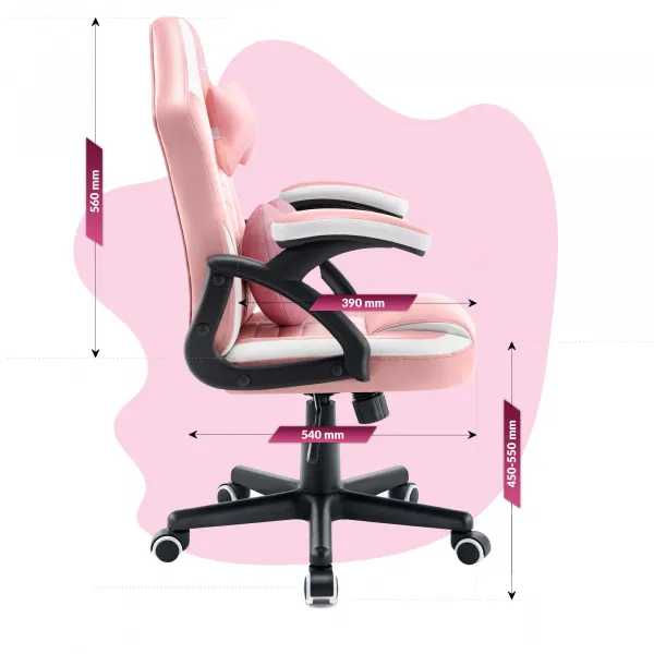 Hell´s chair Stolička Hell's Chair HC-1001 KIDS PINK-WHITE
