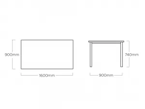 Cubic záhradný jedálenský stôl 160x90 antracitový