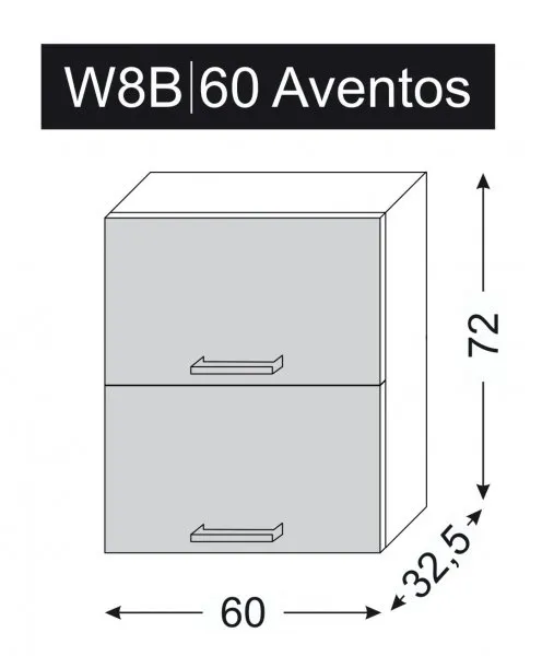 ArtExt Kuchynská skrinka horná ESSEN | W8B 60 Aventos Farba korpusu: Grey