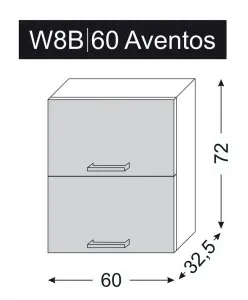 ArtExt Kuchynská skrinka horná ESSEN | W8B 60 Aventos Farba korpusu: Grey