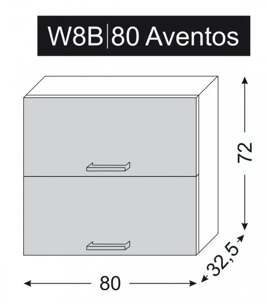ArtExt Kuchynská skrinka horná, W8B/80 Aventos Amaro Farba korpusu: Grey