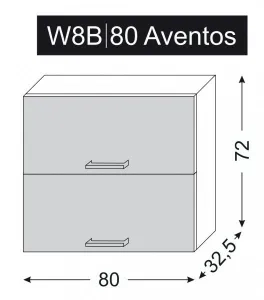ArtExt Kuchynská skrinka horná, W8B/80 Aventos Amaro Farba korpusu: Grey